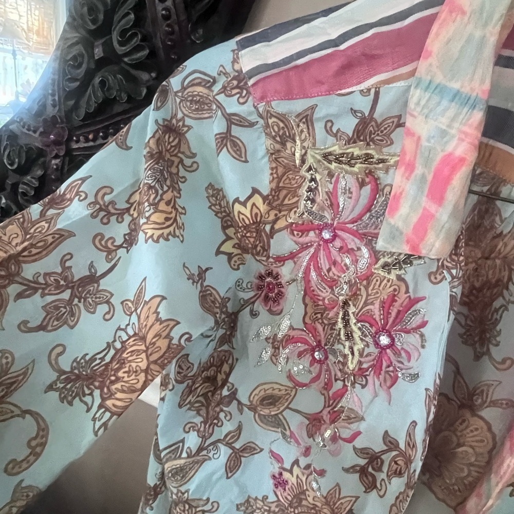 Soft Surroundings Floral Patchwork Button-Up Shir… - image 6